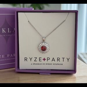 Ryze Party “Candy Apple Red CZ” Sterling Silver Necklace